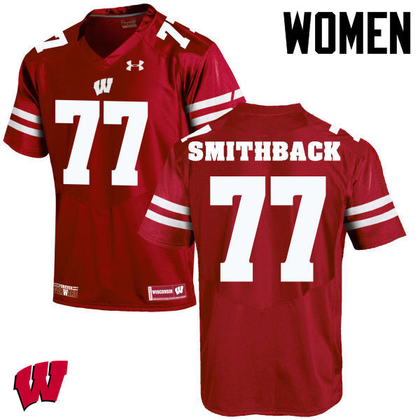 Wisconsin Badgers Women's #77 Blake Smithback NCAA Under Armour Authentic Red College Stitched Football Jersey DF40E10HV